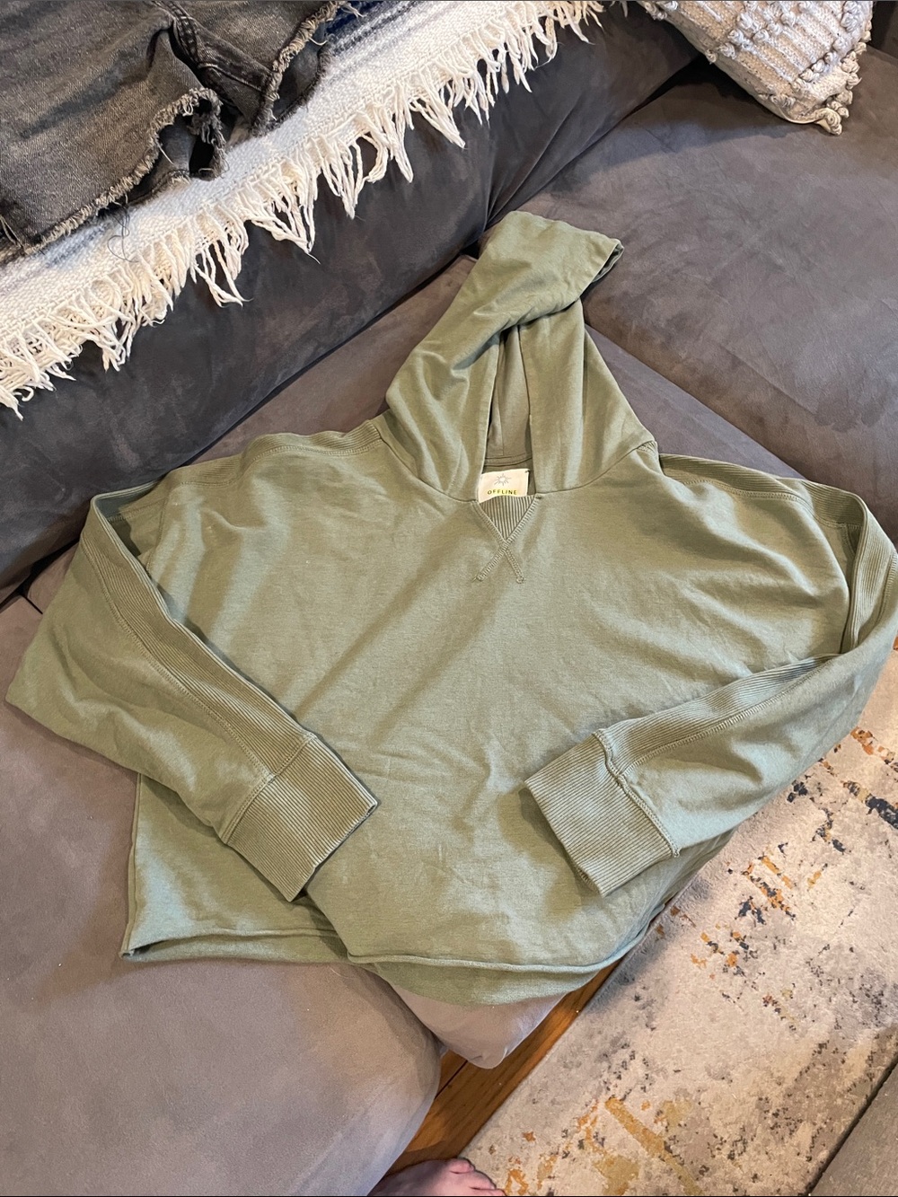 aerie Olive Green Hoodie with OFFLINE Tag
